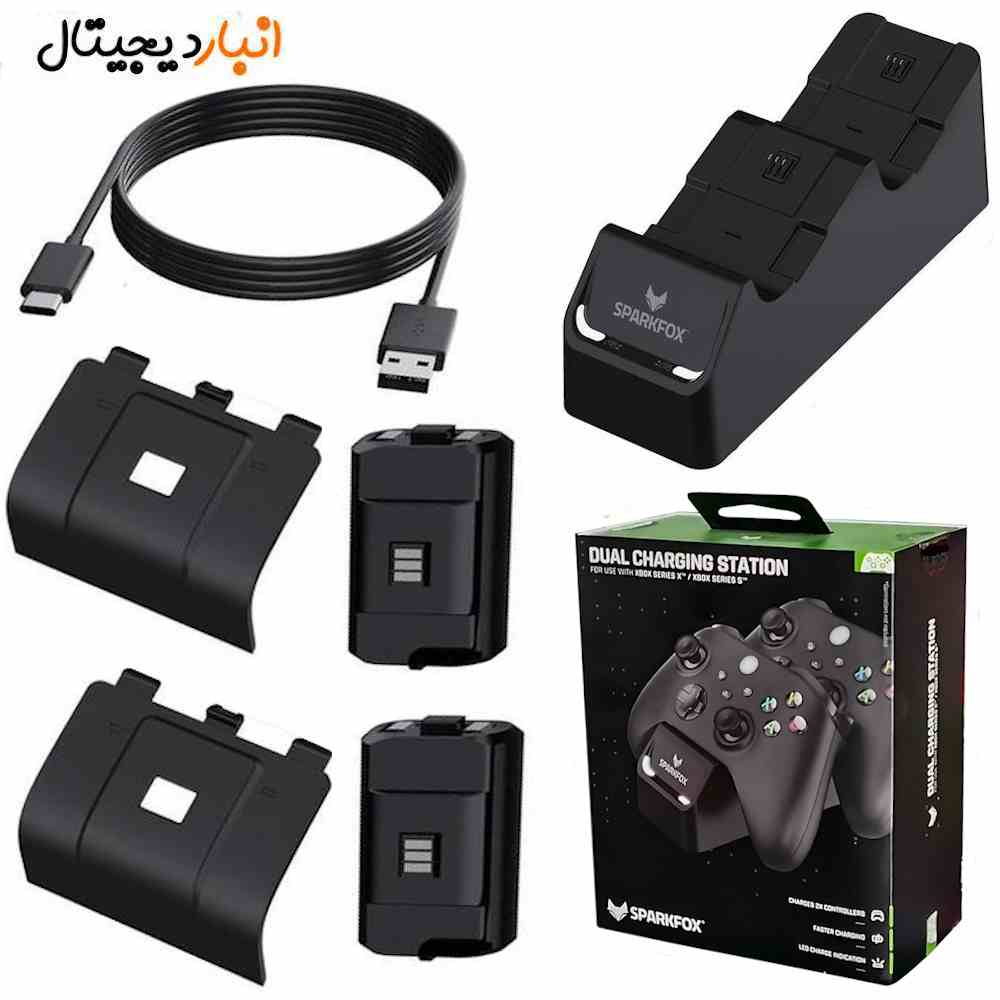  پایه شارژ دوبل دسته XBOX سری X,S مدل W20X504-01 مشکی 
