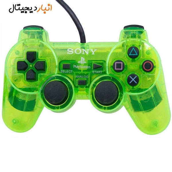 دسته بازی پلی استیشن 2 شیشه‌ای سبز