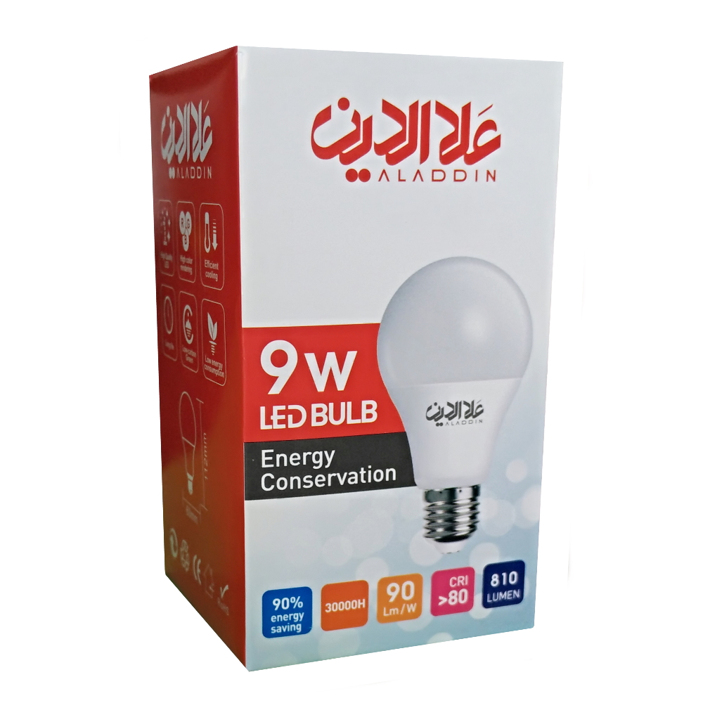  ال ای دی 9 وات علاالدین پایه E27