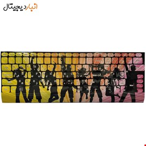 برچسب فانتزی حروف فارسی کیبورد طرح موزیک