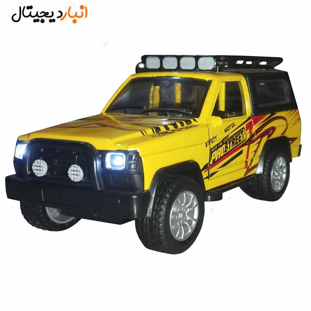 Nissan Patrol metal car with pull-out door and yellow starter