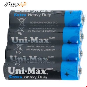 باتری نیم قلمی 4 عددی شرینگ UNI-MAX 1.5V EXTRA