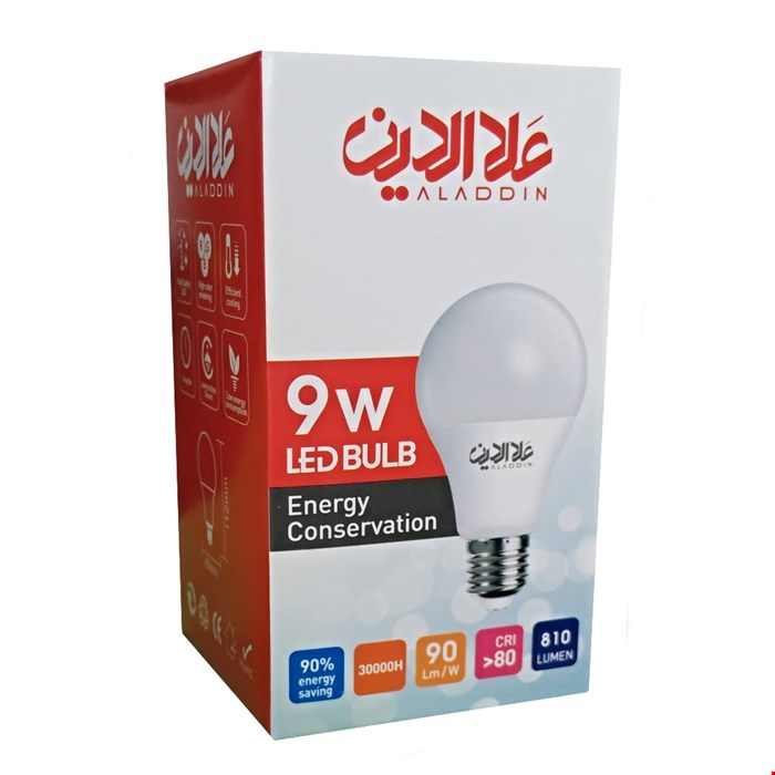 ال ای دی 9 وات علاالدین پایه E27