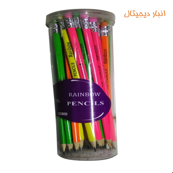 مداد مشکی H.B Rainbow  بسته 48 عددی