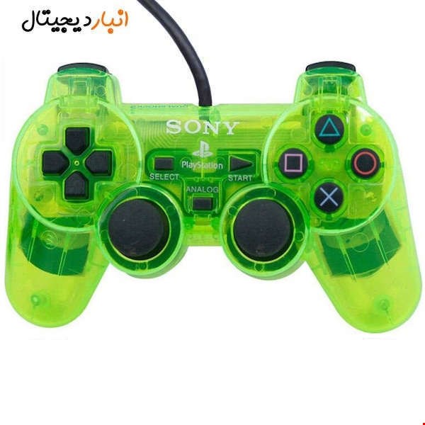 دسته بازی پلی استیشن 2 شیشه‌ای سبز